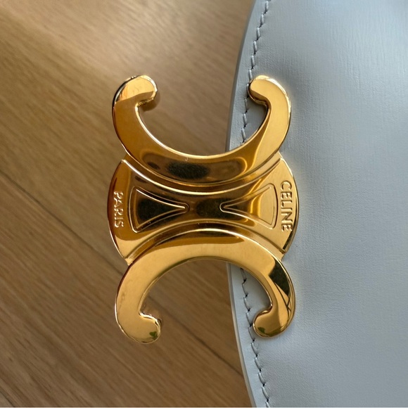 Celine Mini Besace Clea Handbag in Light Gray / Cloudy Grey with Gold Hardware - Picture 9 of 9